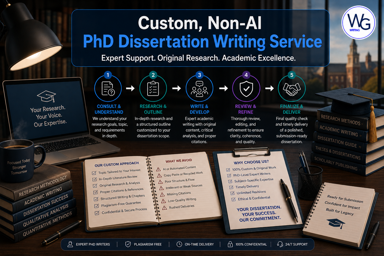 Custom, Non-AI PhD Dissertation Writing Service