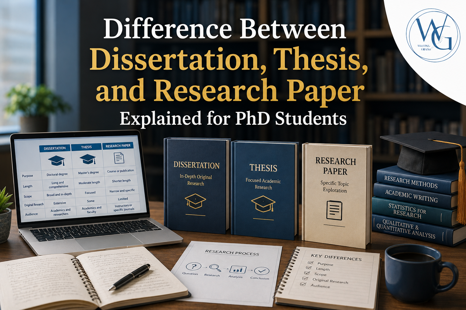 Difference Between Dissertation, Thesis, and Research Paper Explained for PhD Students