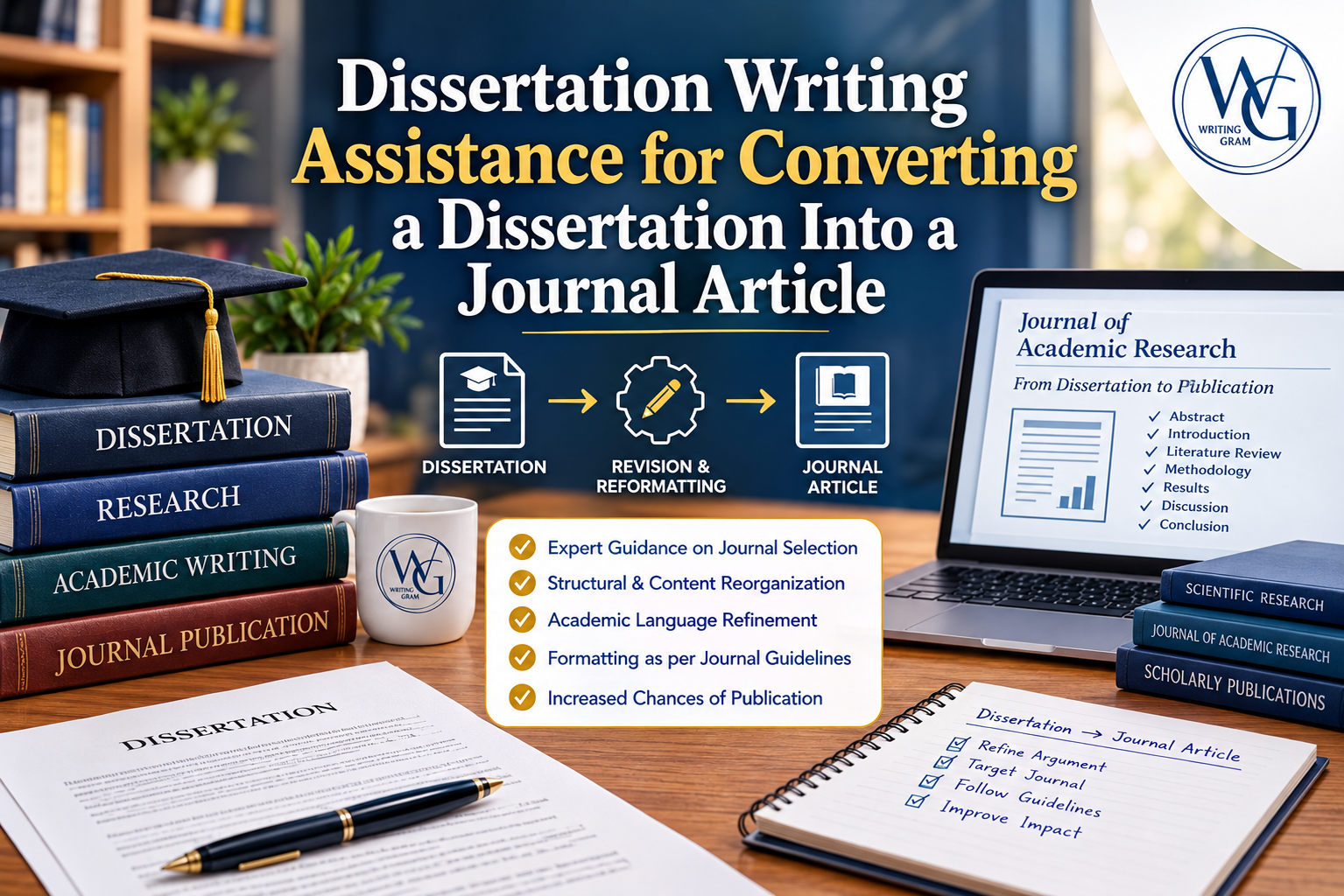 Dissertation Writing Assistance for Converting a Dissertation Into a Journal Article