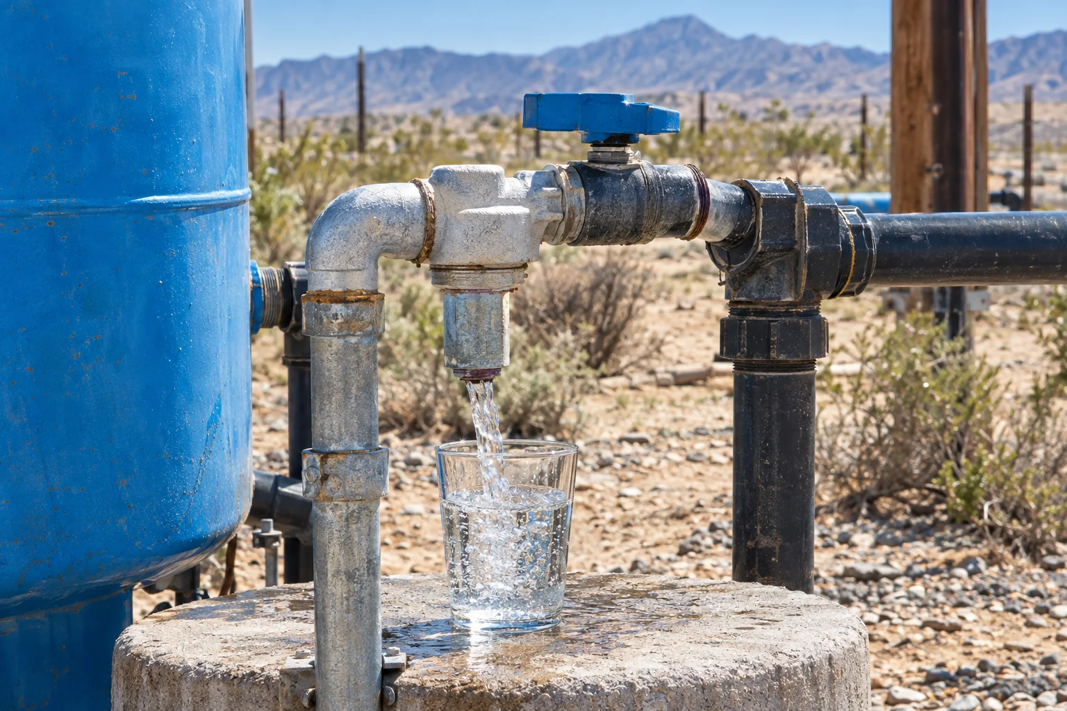 Filter housing on well system piping