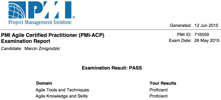 PMI Agile Certified Practitioner® - spostrzeżenia z egzaminu