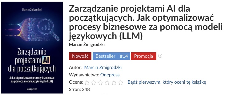 Zarządzanie projektami AI dla początkujących weszła do TOP 15 Onepressu