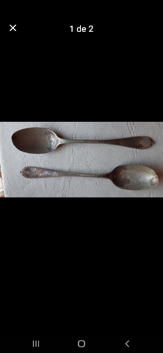 Antiguo juego de cucharas de Plata