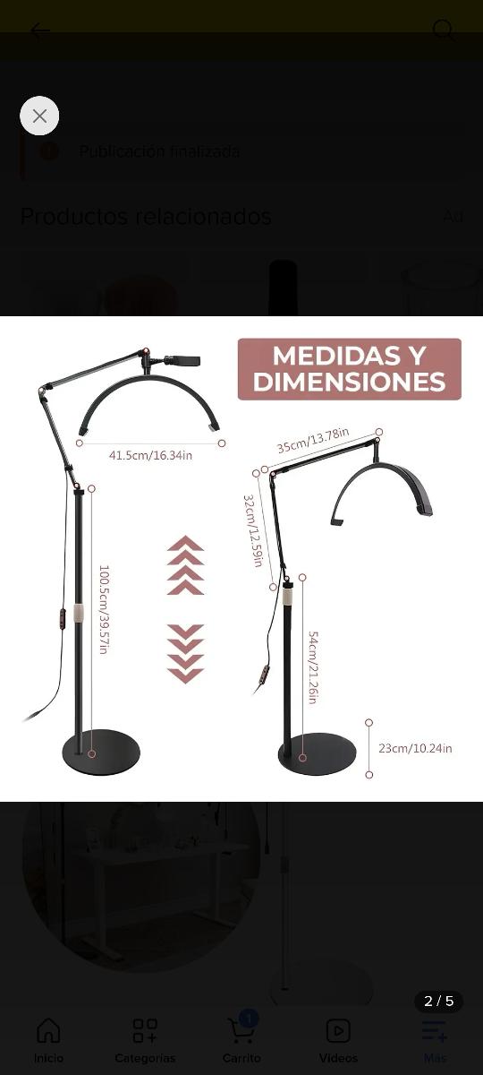 Lámpara medialuna para estetica