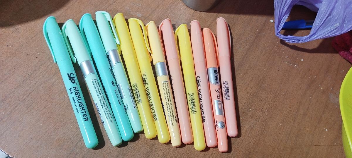 Marcadores colores pasteles