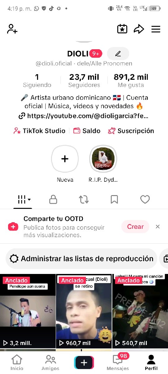 cuenta de TIK TOK