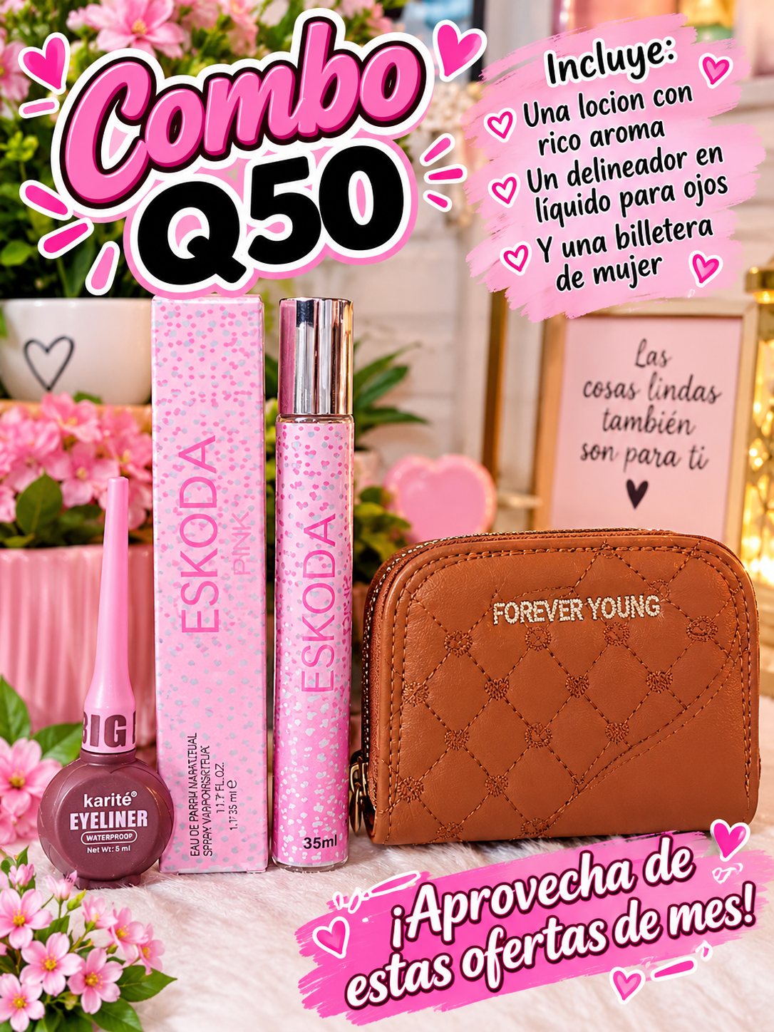 Combos de maquillaje y lociones,