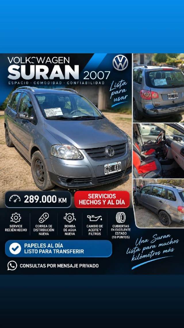 🚗 VOLKSWAGEN SURAN 2007 – A LA VENTA 🚗