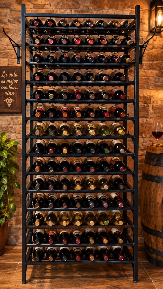 🍷Cavas.🍷 De hierro. 🍷Desmontable a la mitad.🍷 Capacidad de 126 botella