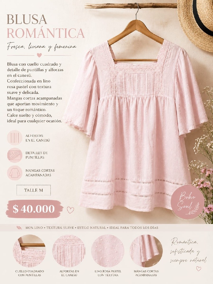 blusa rosa romántica🩷