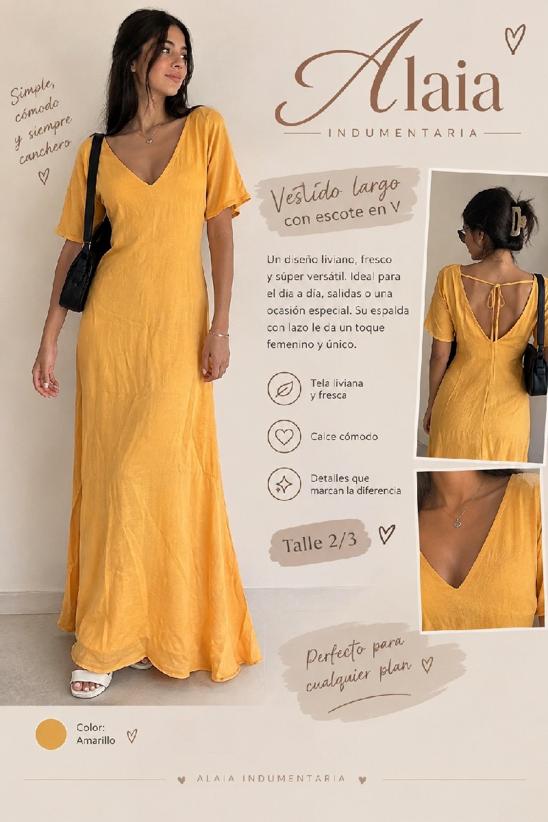 Vestido amarillo medio naranja 🧡