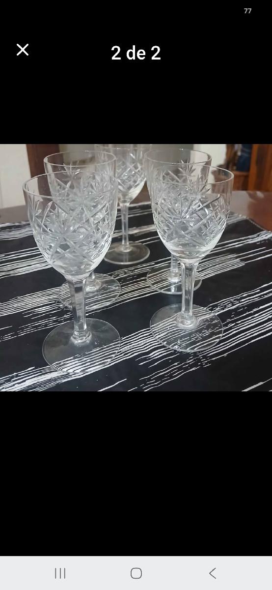 Copas de cristal tallada, para licor, antiguas