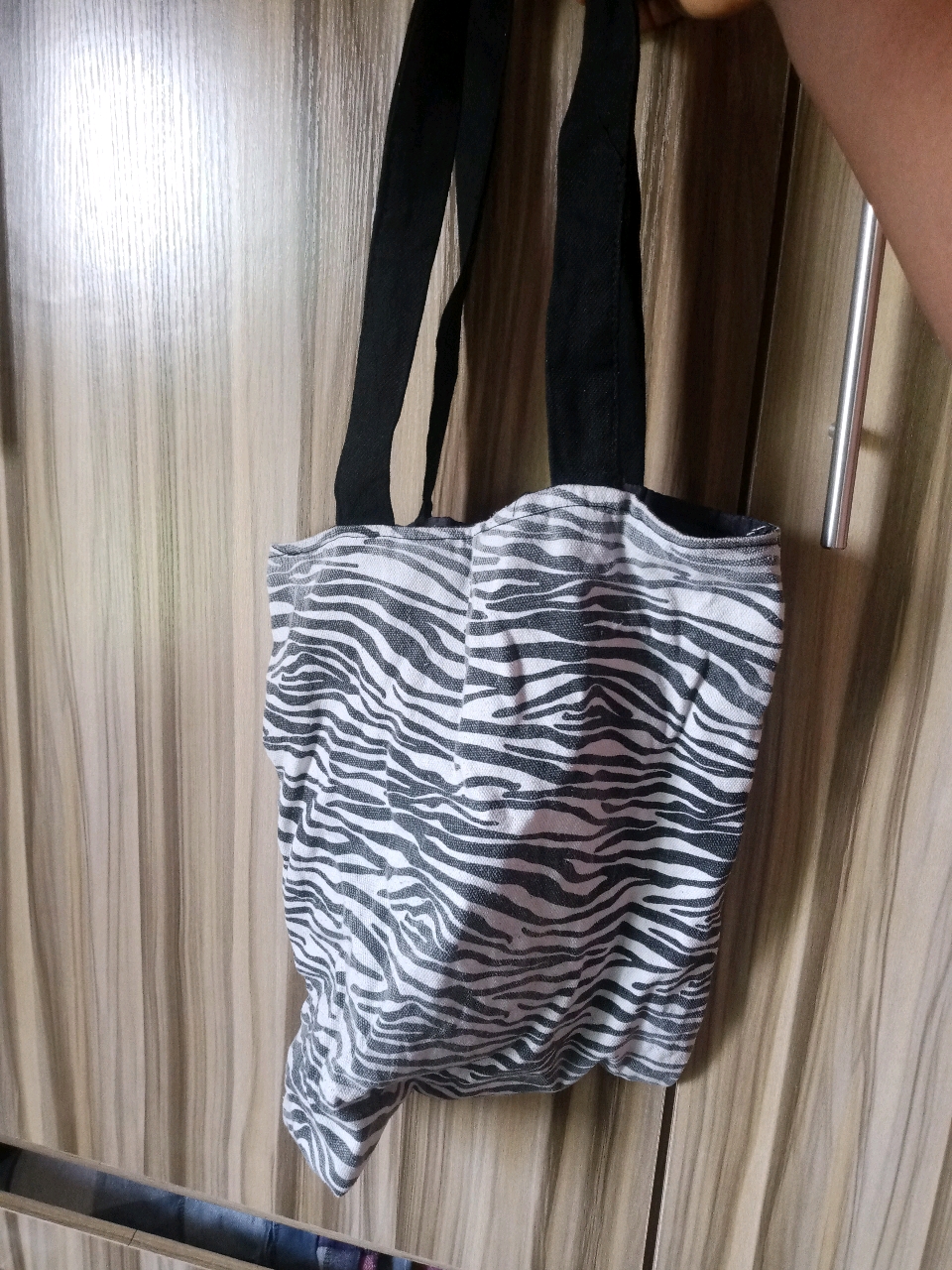 Zebra print tote bag