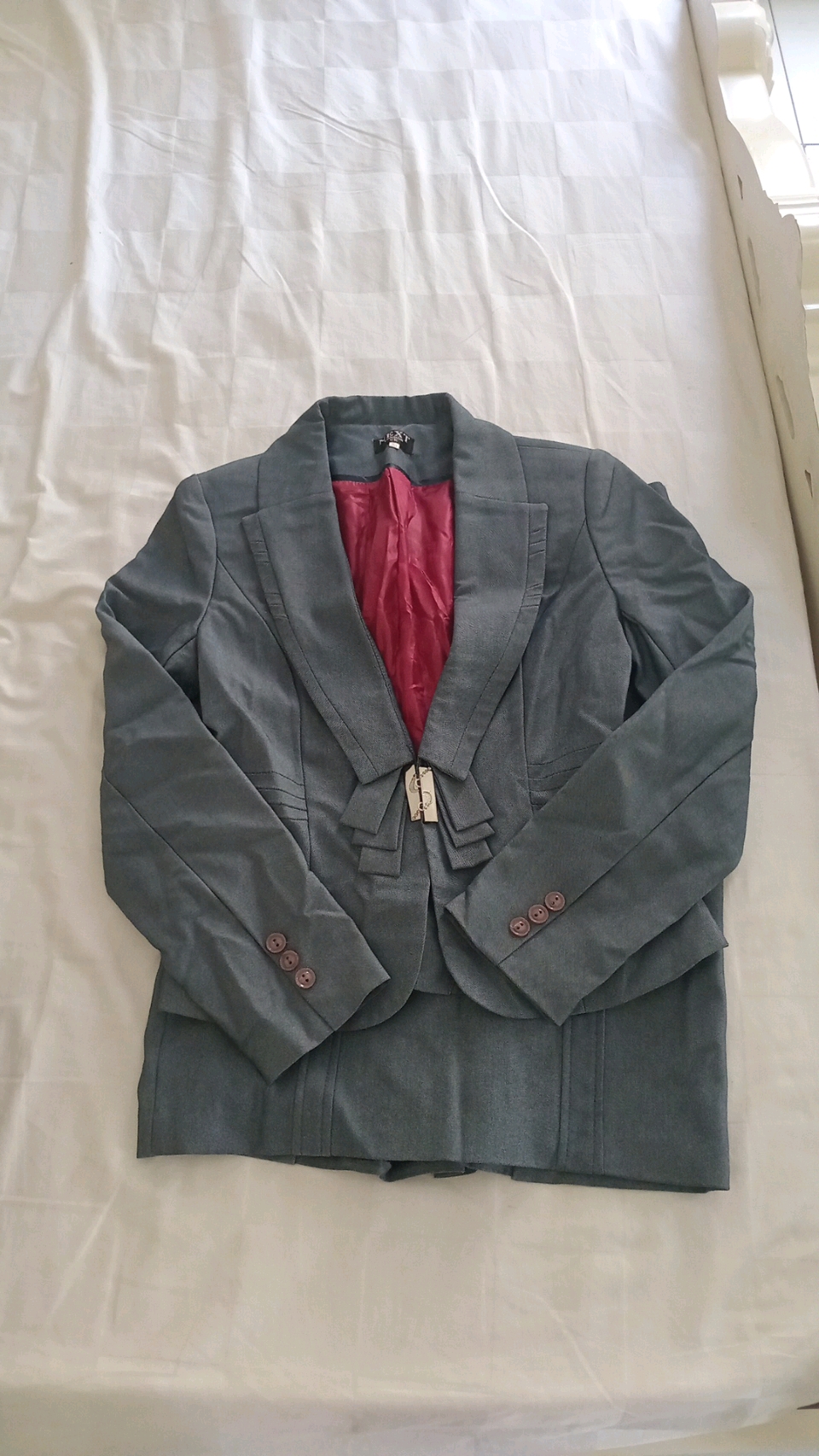 Grey skirt suit