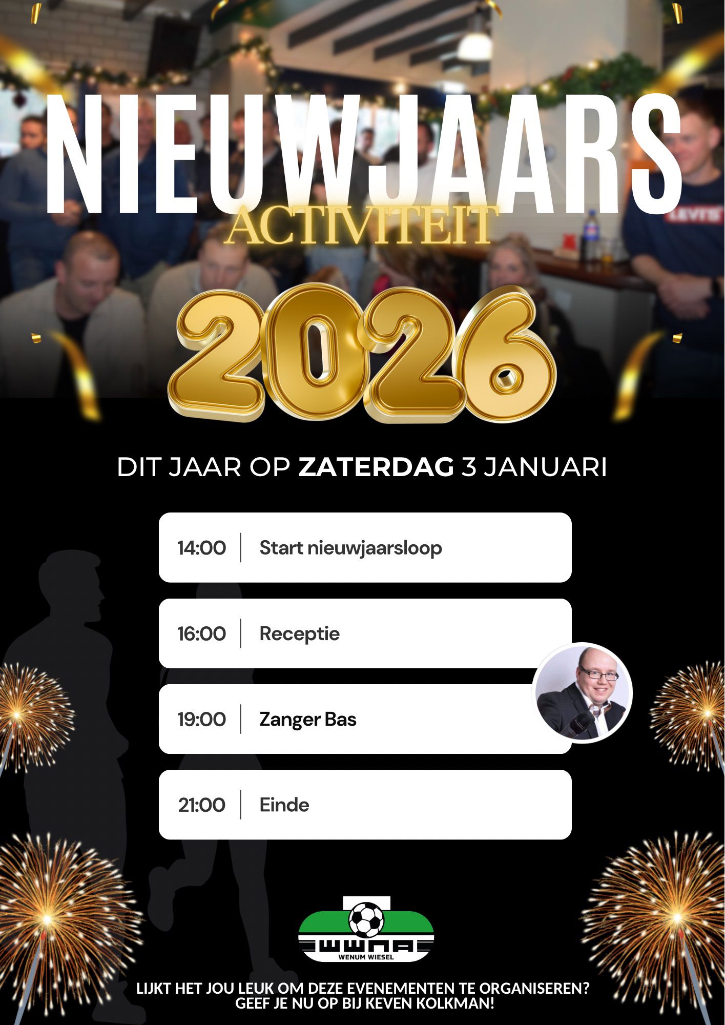 Nieuwjaarsloop en Receptie dit jaar op zaterdag 3 Januari!