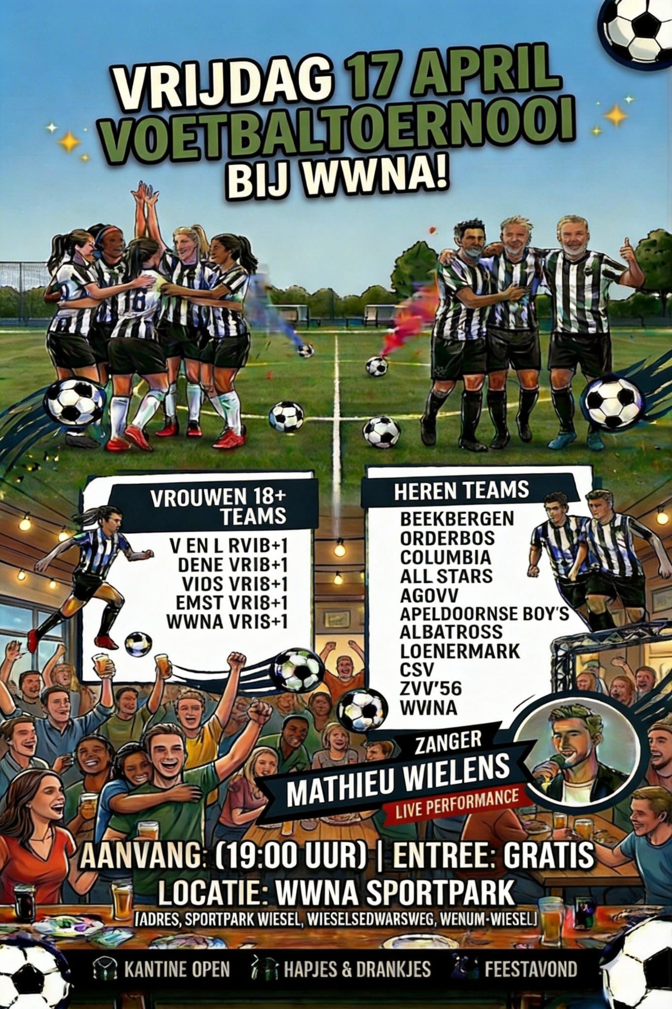 Vrijdag 17 april: voetbaltoernooi bij WWNA!