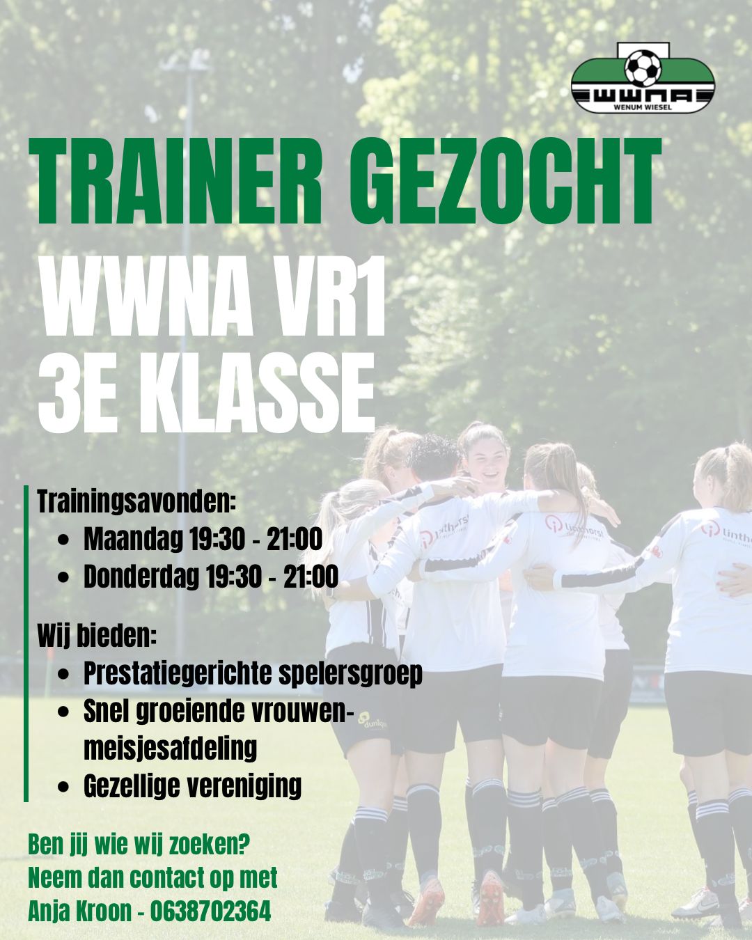 Trainer Vrouwen 1 gezocht voor het nieuwe seizoen!