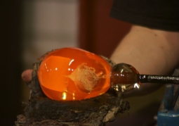 Glass being formed