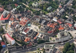 Aerial photograph of the Old Town in Bielsko-Biała