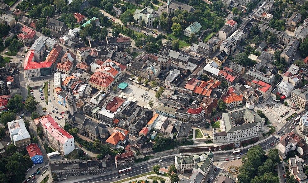 Aerial photograph of the Old Town in Bielsko-Biała