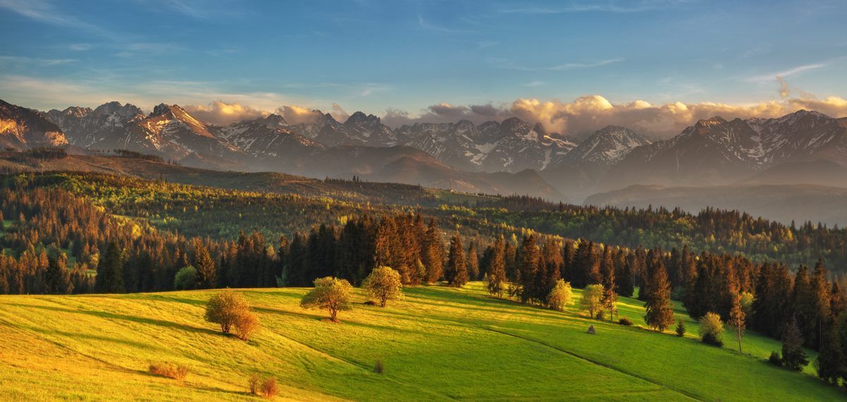 Panorama of the Tatra Mountains from Łapszanka
