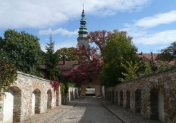 View of the Henryków Abbey from the main gate