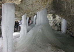Ice forms in the cave