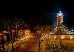 Lighthouse in Kołobreg at night