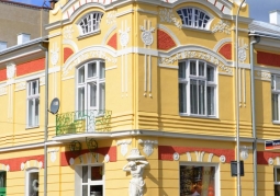 Decorated house facade
