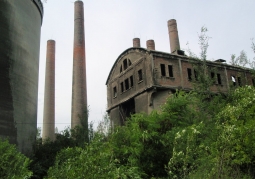 View of well-preserved chimneys
