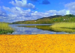 plaża nad jeziorem nieopdal Krańca Świata