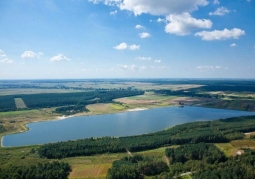 Aerial view of lagoon