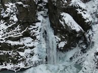 Wilczka waterfall in winter