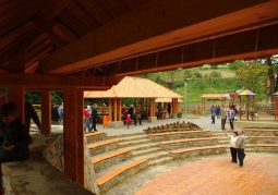 Benches at the Solonak cascade