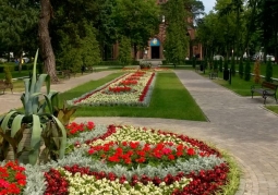 Flower rugs in the park in Ciechocinek
