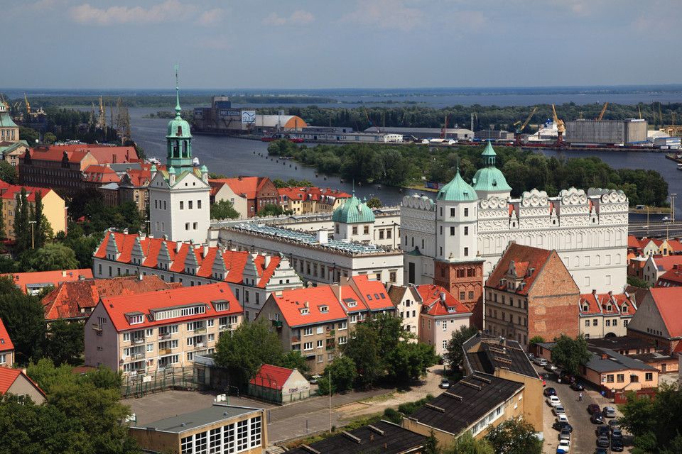 Zamek i panorama Szczecina