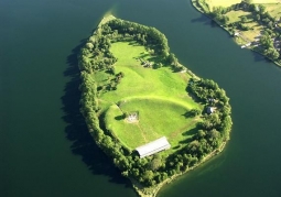 Aerial view of the island