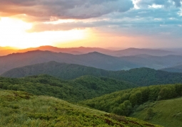 Spring sunset seen from Smerek