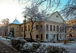 Pałac i jego otoczenie zimą