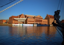 View of the concert hall from the opposite bank of the Motława River