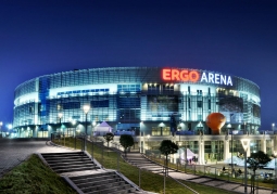 Ergo Arena after dusk