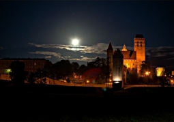 Castle from the west by night