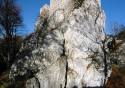 Castle ruins on limestone rock