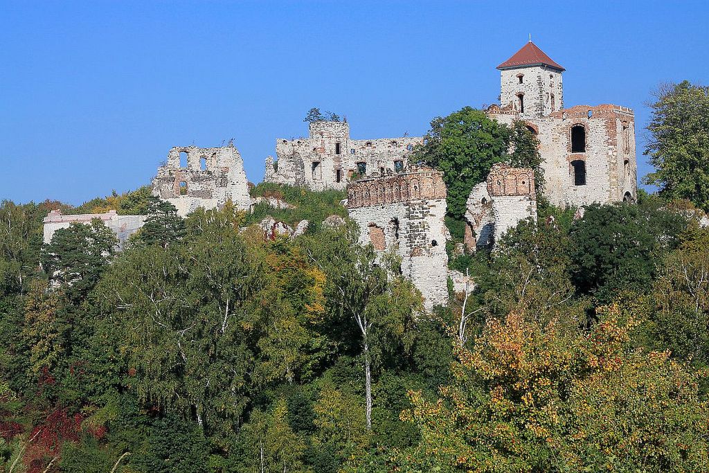 Panorama ruin zamku w Rudnie