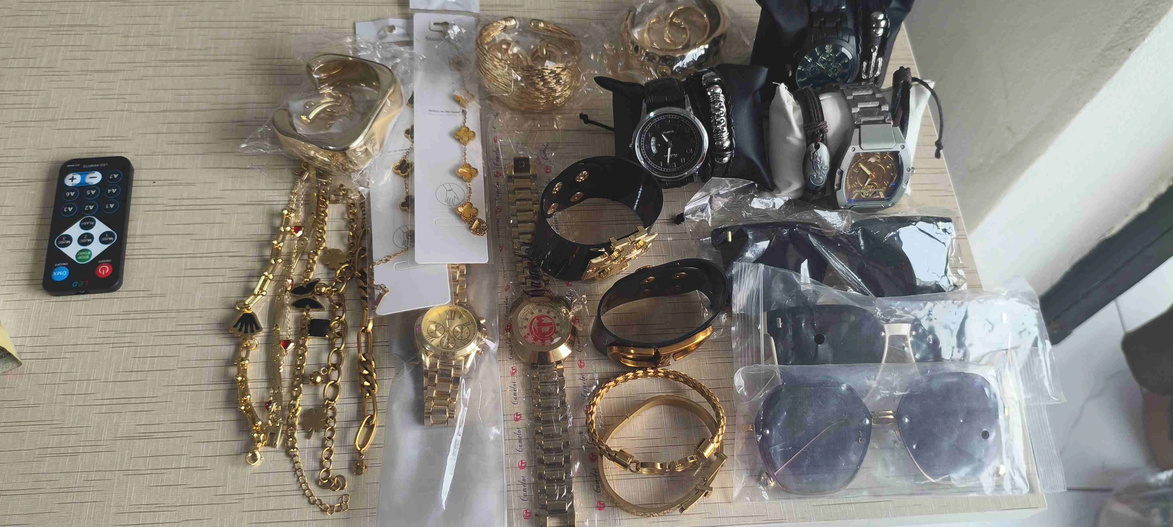 Chunky bracelets, watches, watch and bracelet set,Sunshades