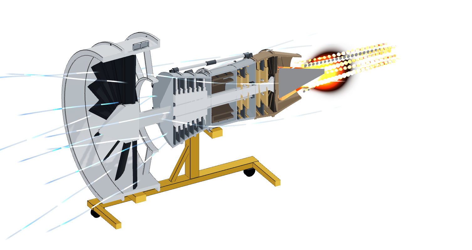 Turbofan Engine on Maintenance Stand 3D-Konfigurator