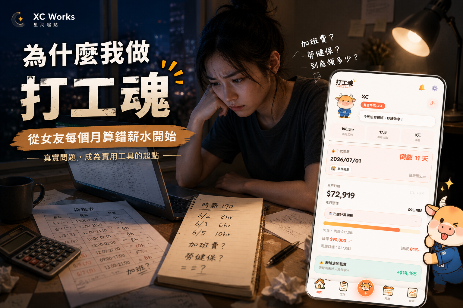 為什麼我做打工魂:從女友每個月算錯薪水開始
