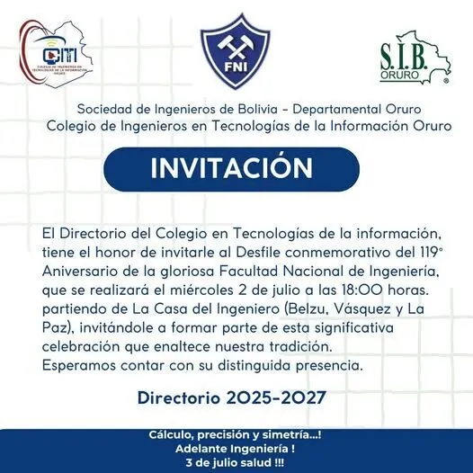 ✨ ¡119 años de la Gloriosa Facultad Nacional de Ingeniería!