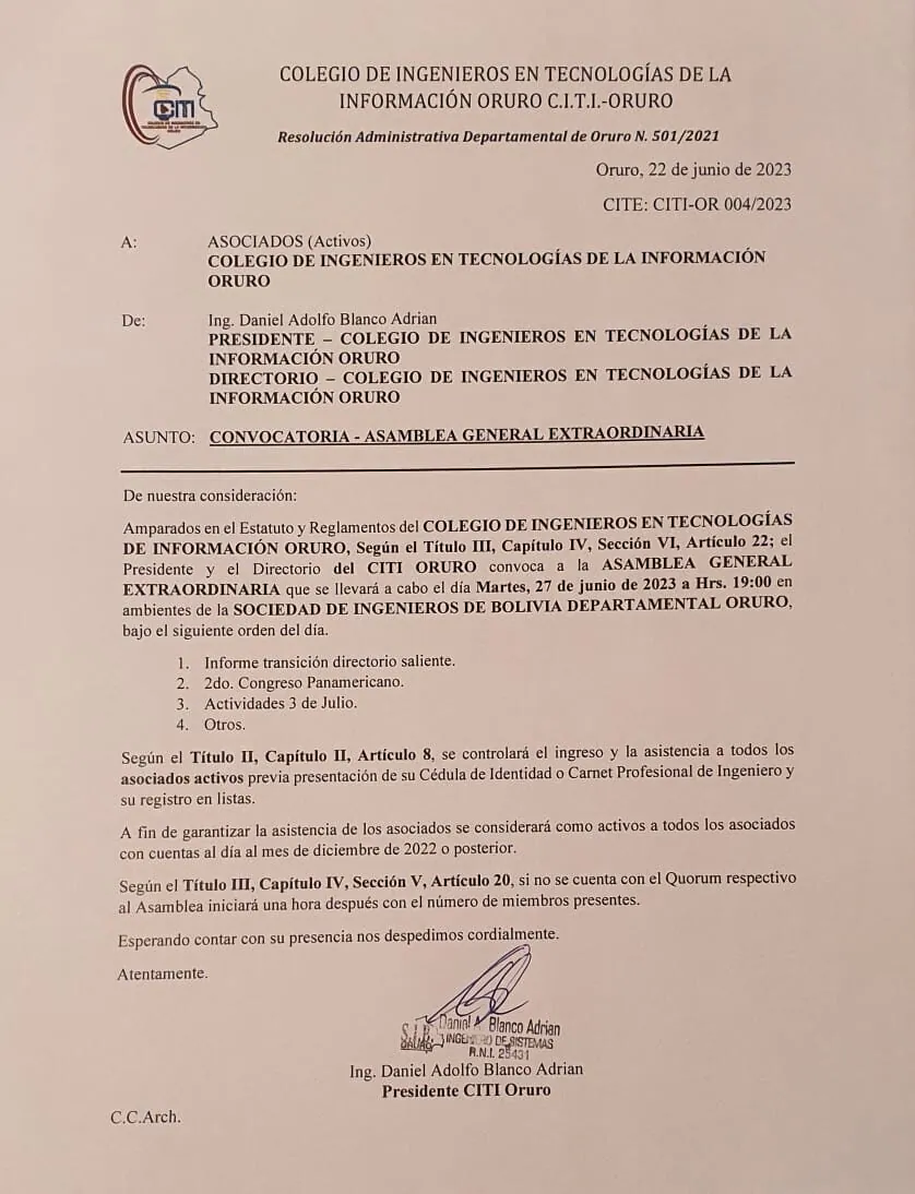 Asamblea General Extraordinaria - 27 de Junio 2023