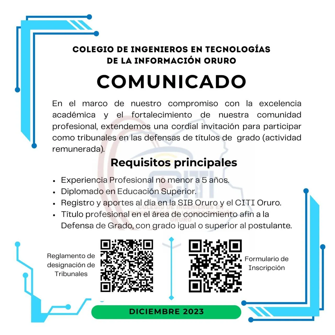 Convocatoria para tribunales externos para Universidades Privadas